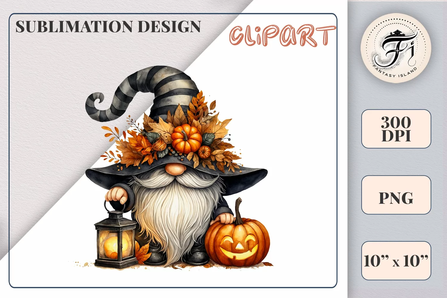 Discover a cozy Halloween gnome watercolor clipart perfect for autumn designs. Ideal for scrapbooking, greeting cards, and festive decorations. Add a touch of mystery to your creative projects!
