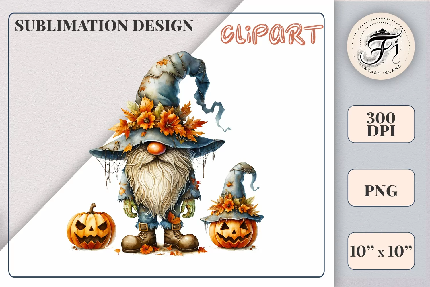 Discover a cozy Halloween gnome watercolor clipart perfect for autumn designs. Ideal for scrapbooking, greeting cards, and festive decorations. Add a touch of mystery to your creative projects!