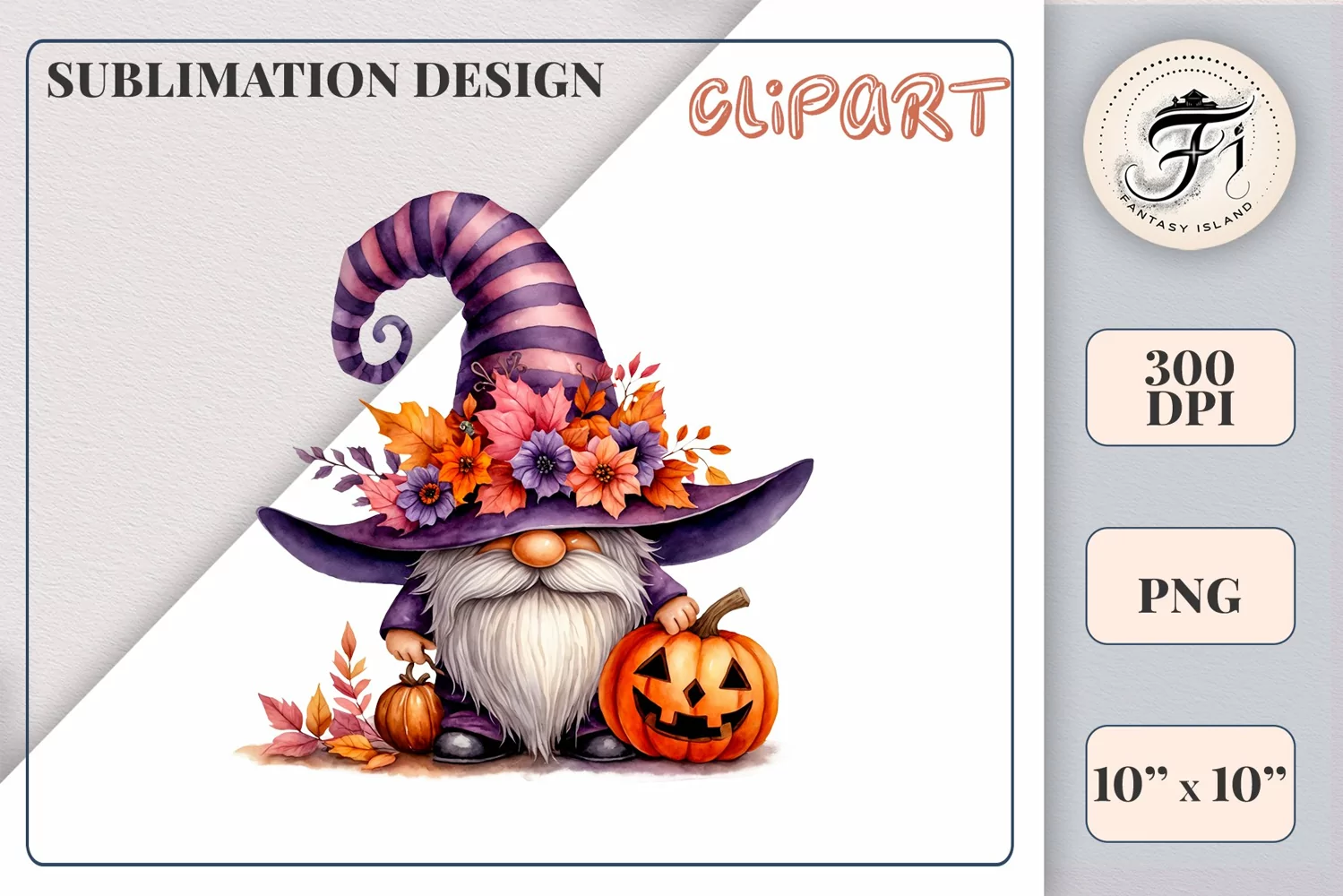 Discover a cozy Halloween gnome watercolor clipart perfect for autumn designs. Ideal for scrapbooking, greeting cards, and festive decorations. Add a touch of mystery to your creative projects!
