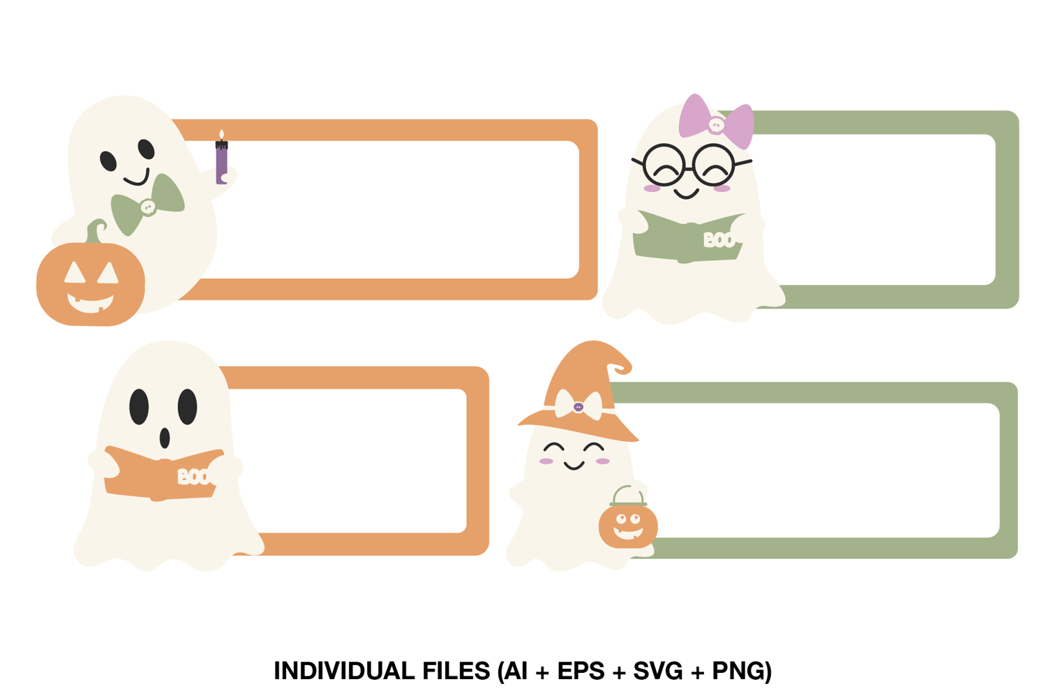 cute ghost name labels classroom halloween