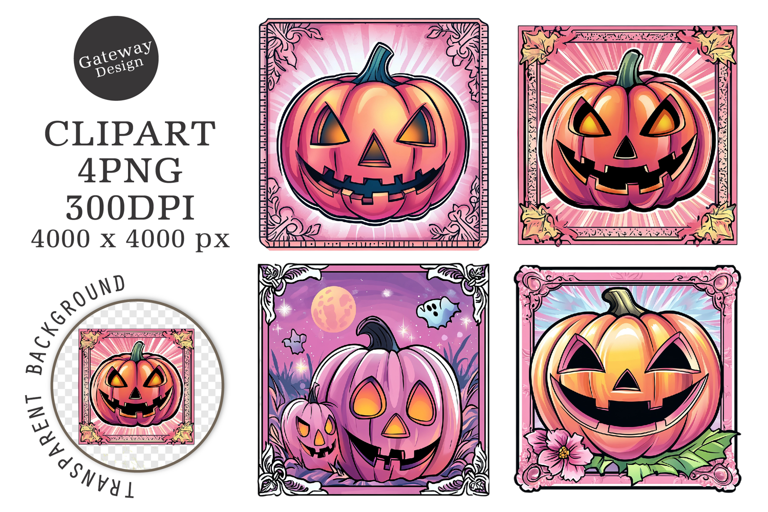 Halloween Postage Stamps Clipart product image 1