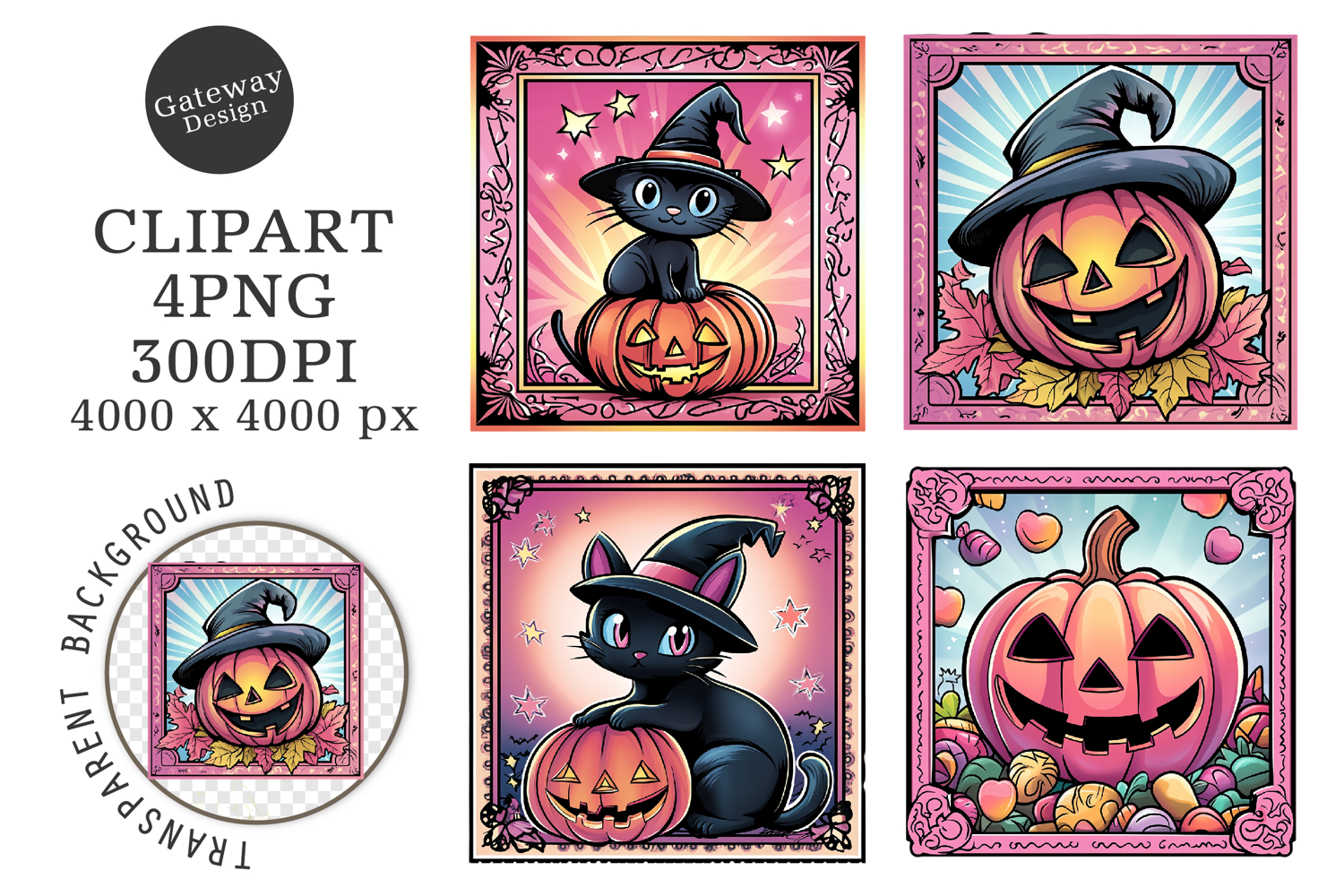 Halloween Postage Stamps Clipart product image 1