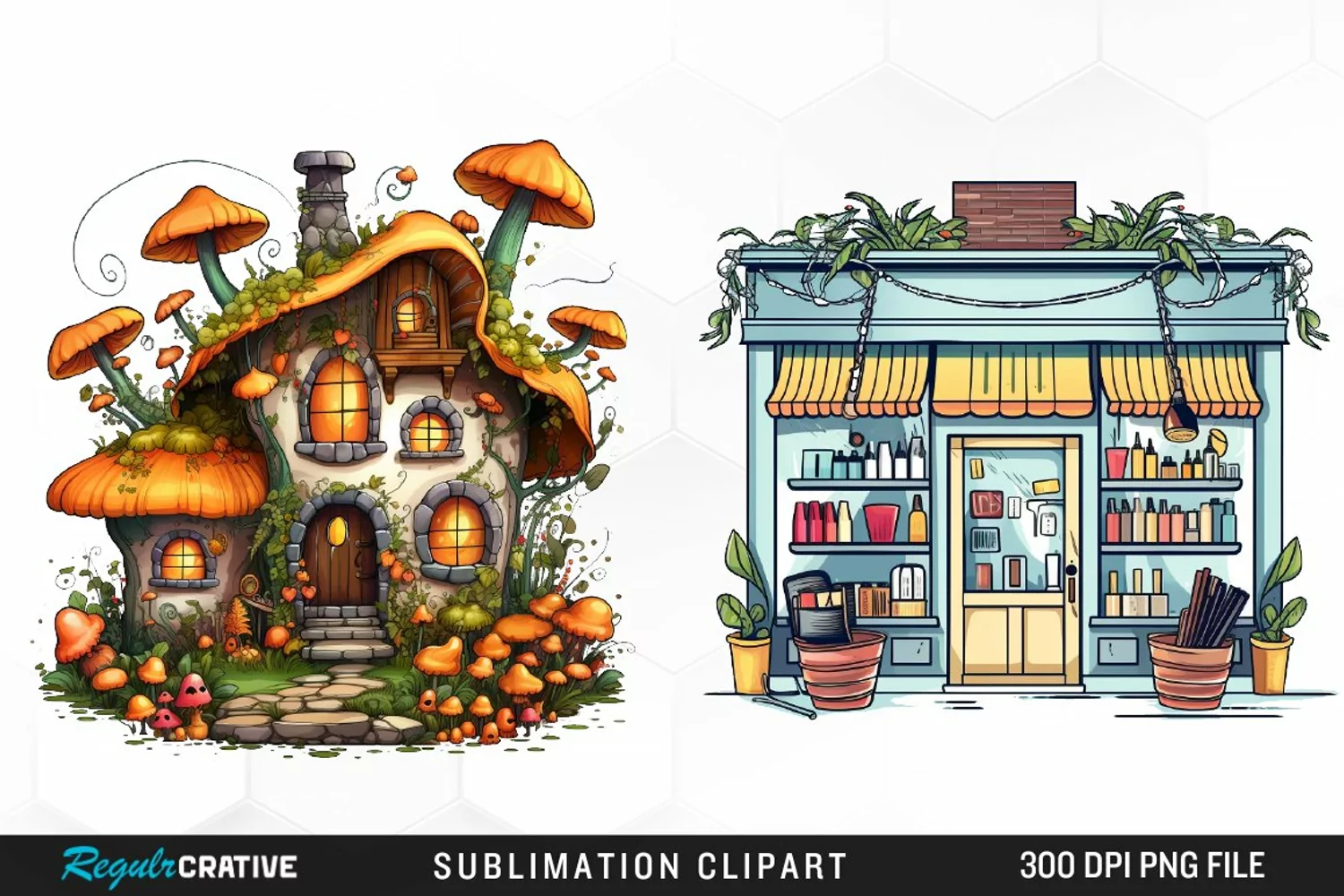 Halloween Storefronts Art Clipart product image 1