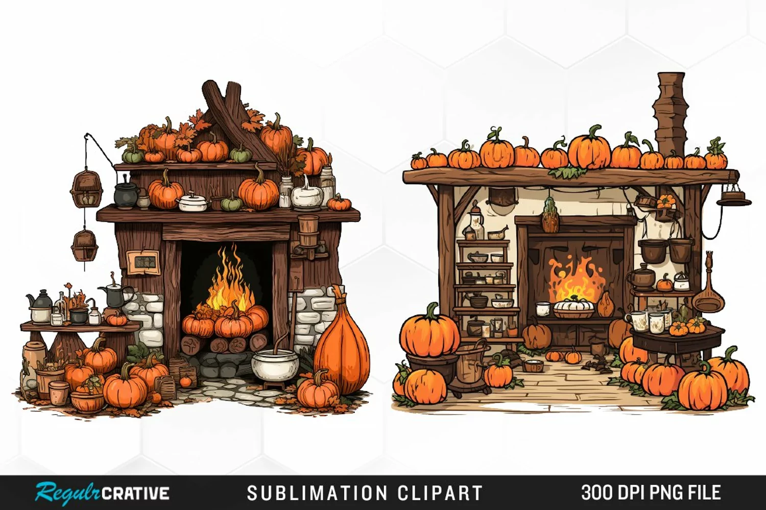 Halloween Storefronts Art Clipart product image 1