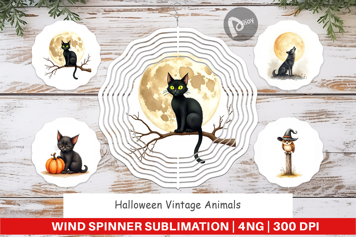 Halloween Vintage Animals Wind Spinner product image 1