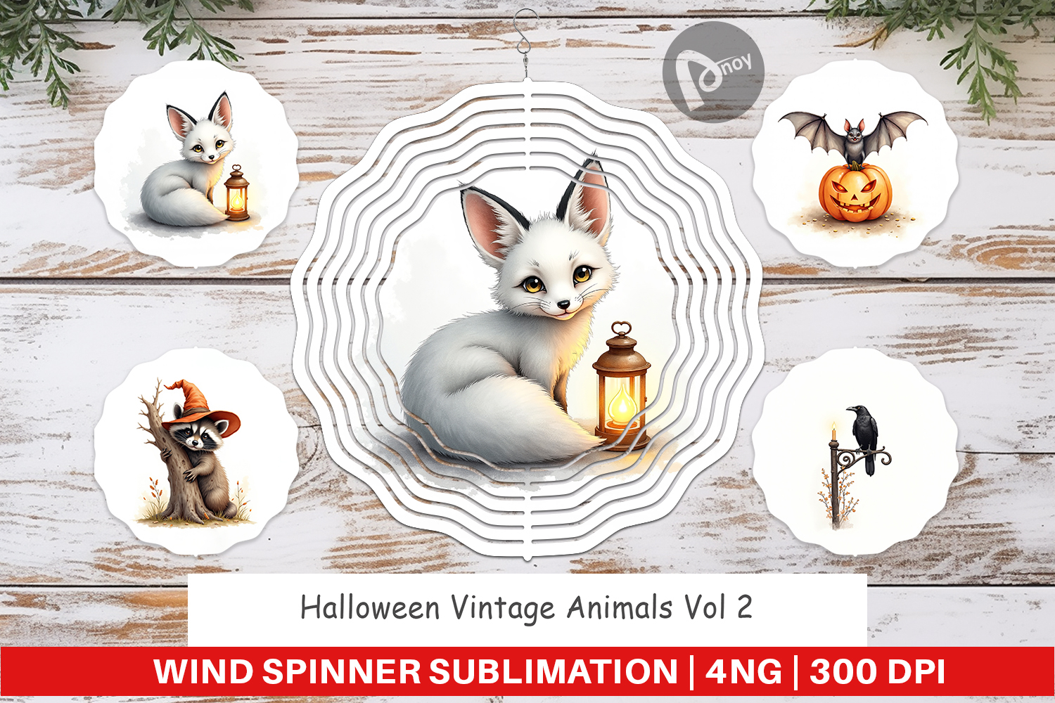 Halloween Vintage Animals Wind Spinner product image 1