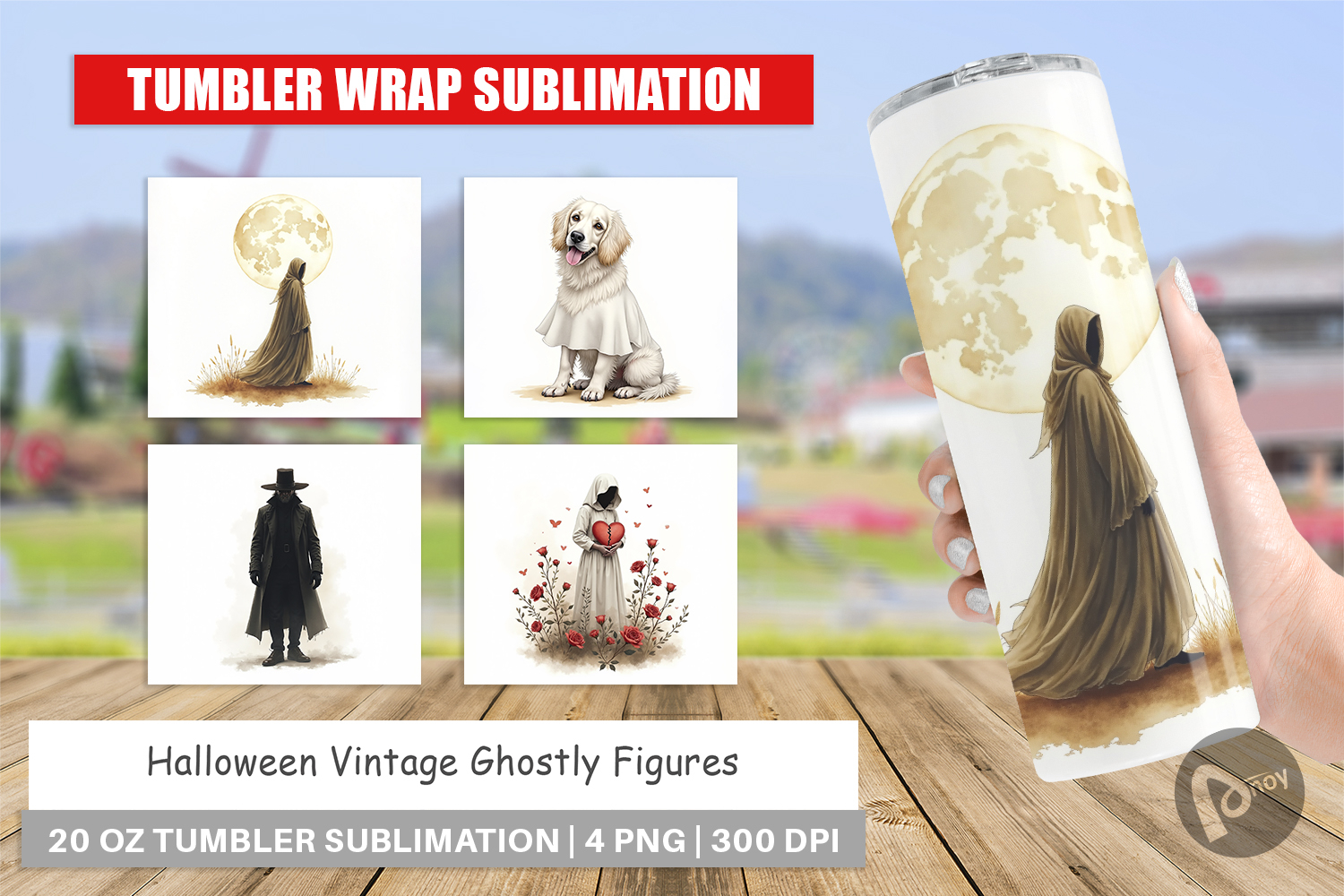 Halloween Vintage Ghosts Tumbler product image 1