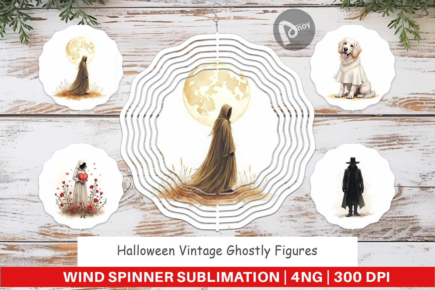 Halloween Vintage Ghosts Wind Spinner product image 1