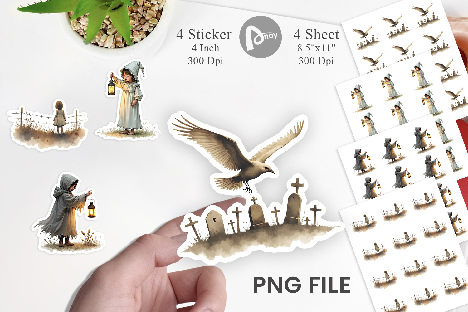 Halloween Vintage Ghosts Sticker product image 1