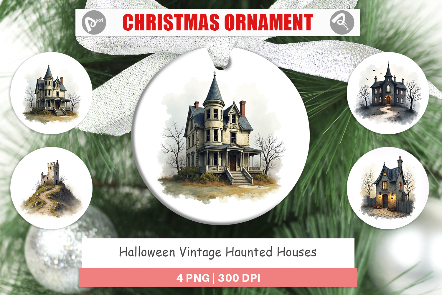 Halloween Vintage Houses Ornament product image 1