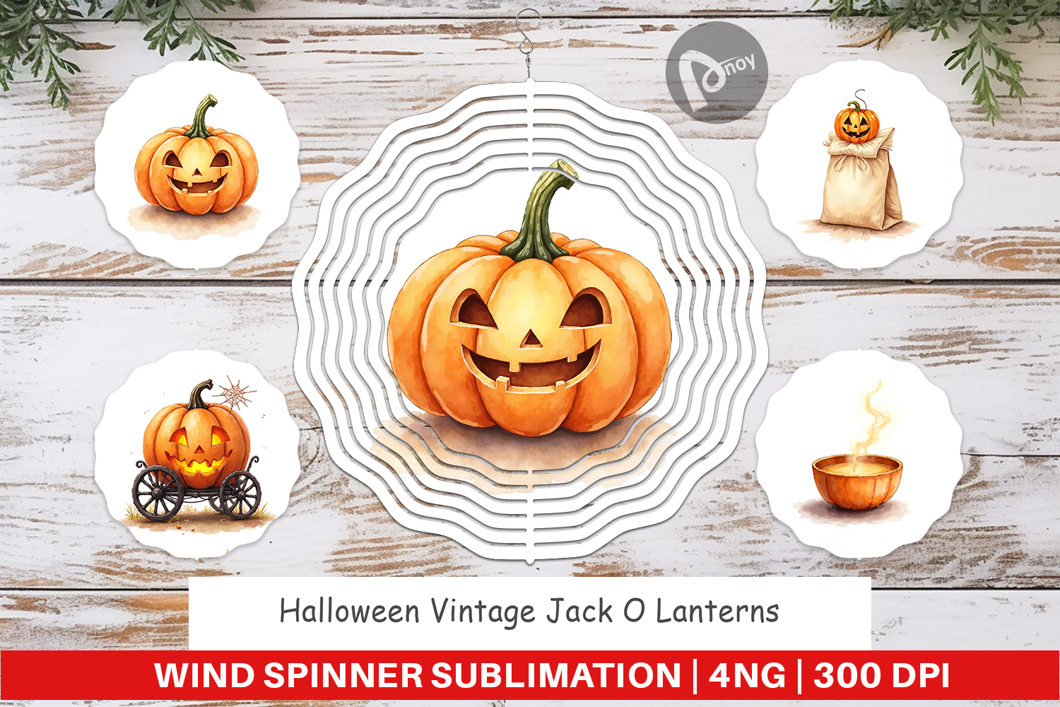 Halloween Vintage Lanterns Wind Spinner product image 1