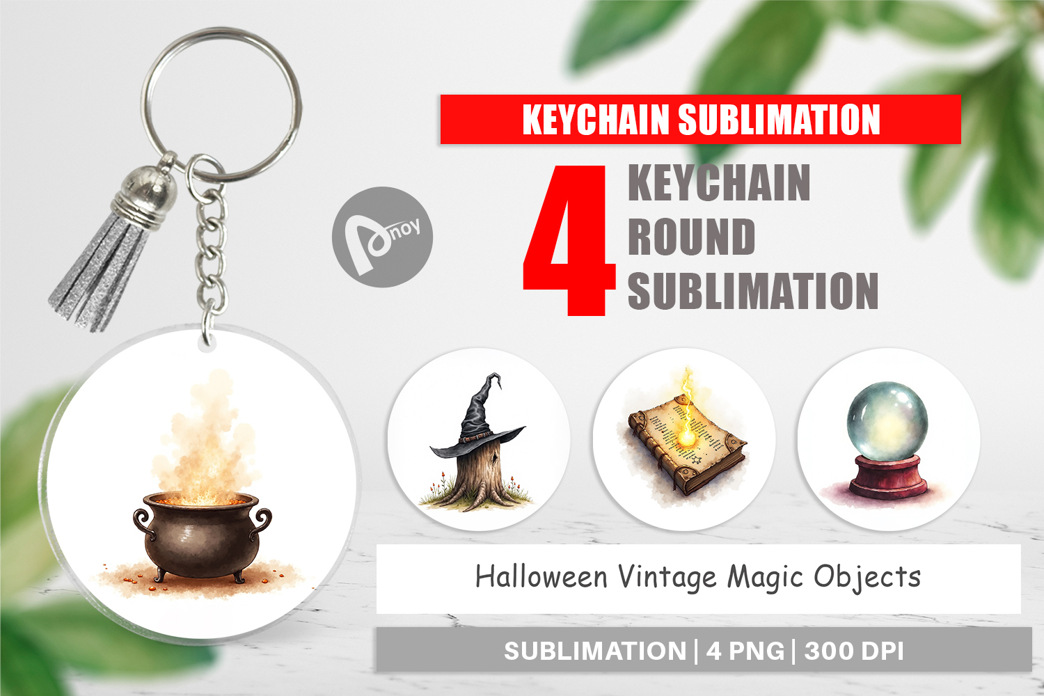 Halloween Vintage Objects Keychain product image 1