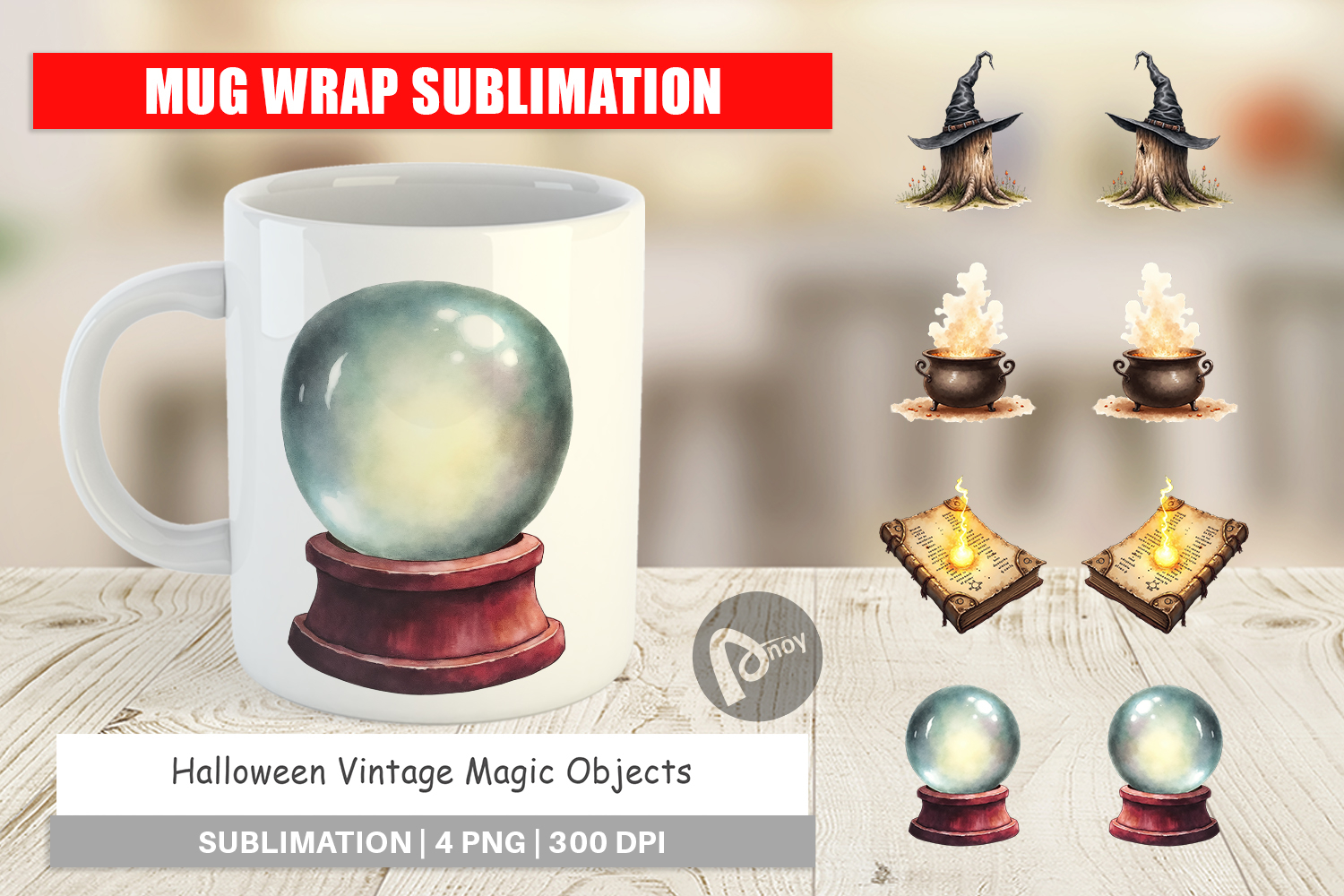 Halloween Vintage Objects Mug Wrap product image 1