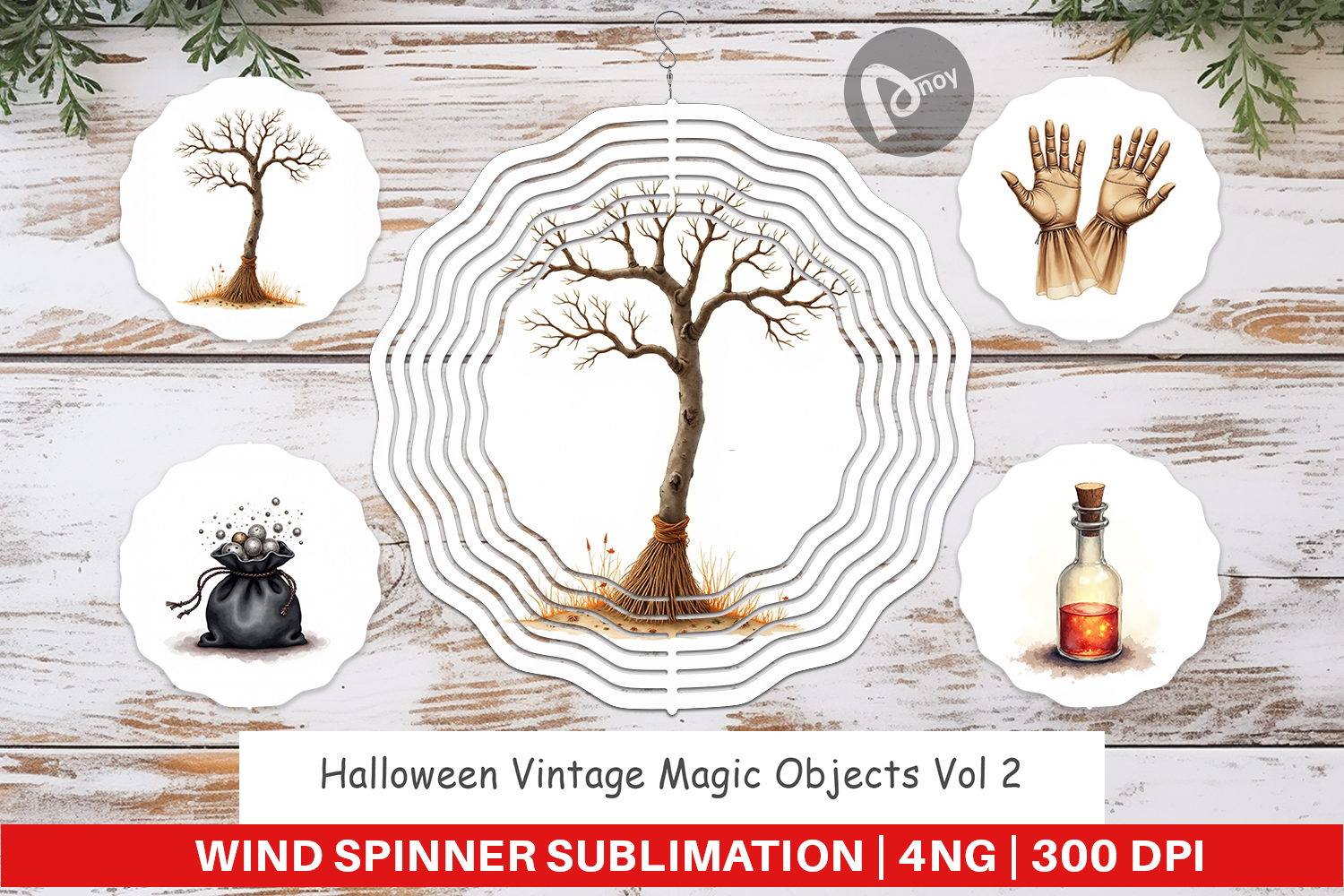 Halloween Vintage Objects Wind Spinner product image 1