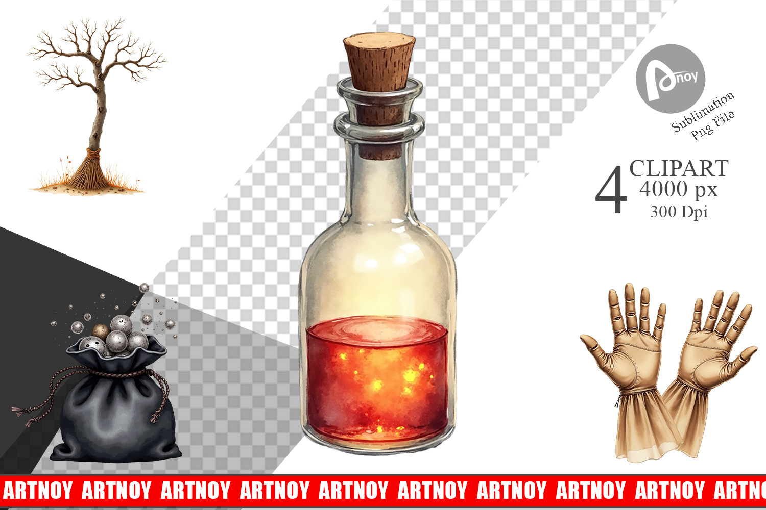 Halloween Vintage Objects Clipart product image 1