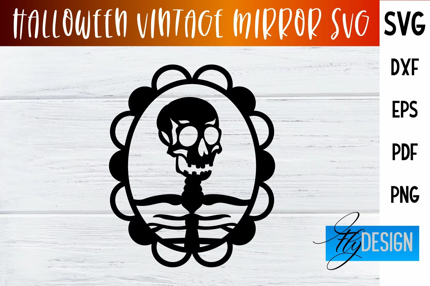 Halloween Vintage Skeleton Frames SVG|Vintage Mirror Design product image 1