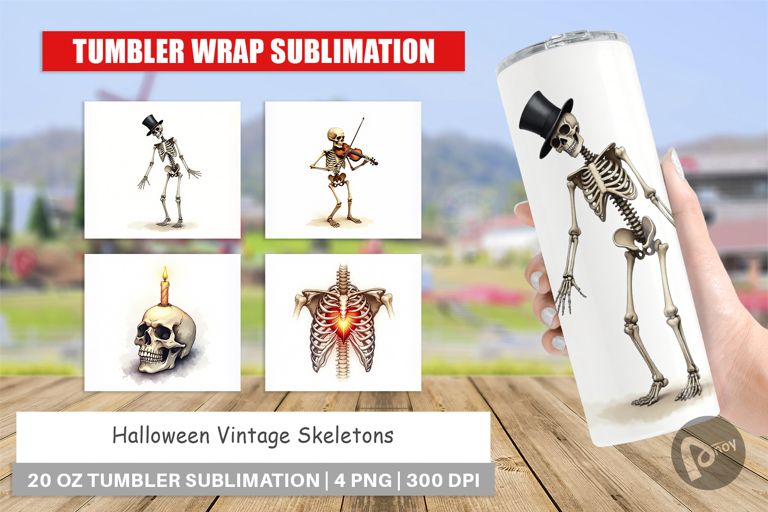 Halloween Vintage Skeletons Tumbler product image 1