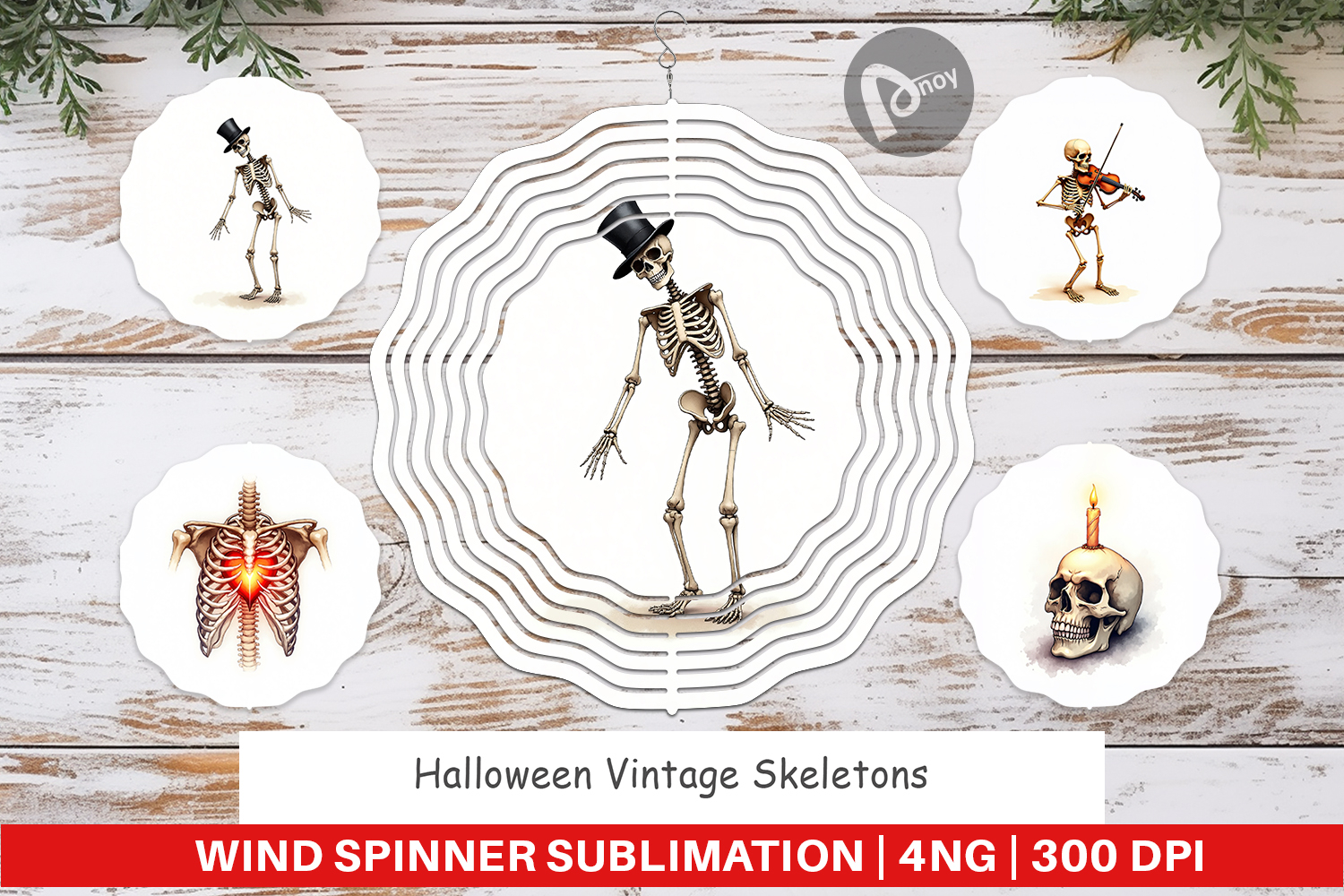 Halloween Vintage Skeletons Wind Spinner product image 1