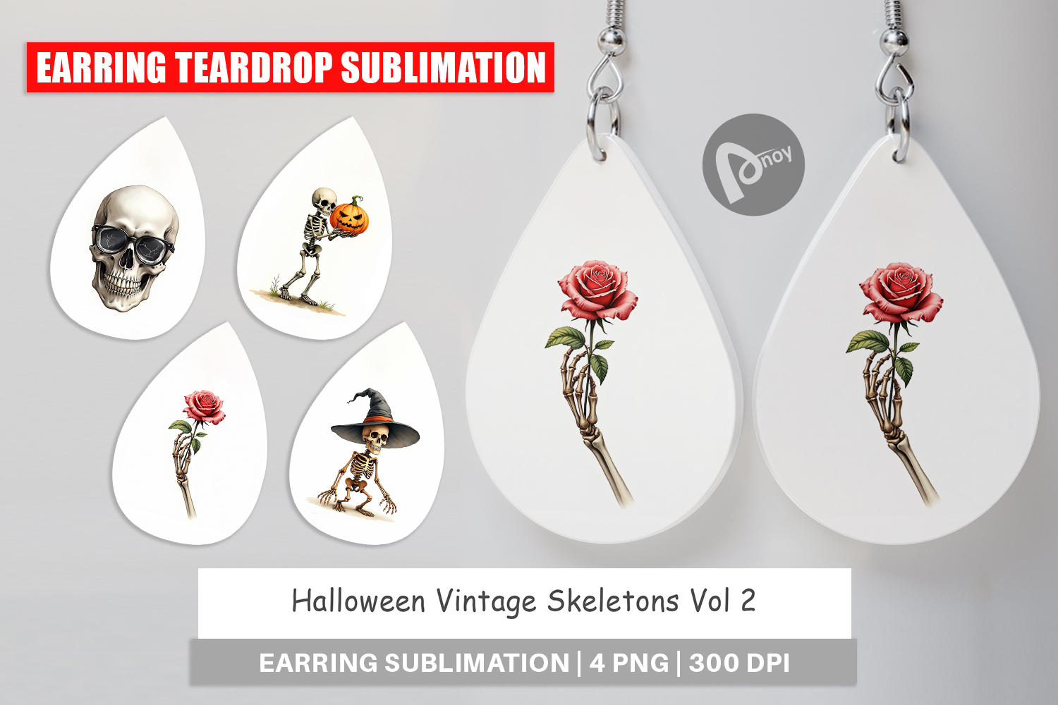 Halloween Vintage Skeletons Earring product image 1