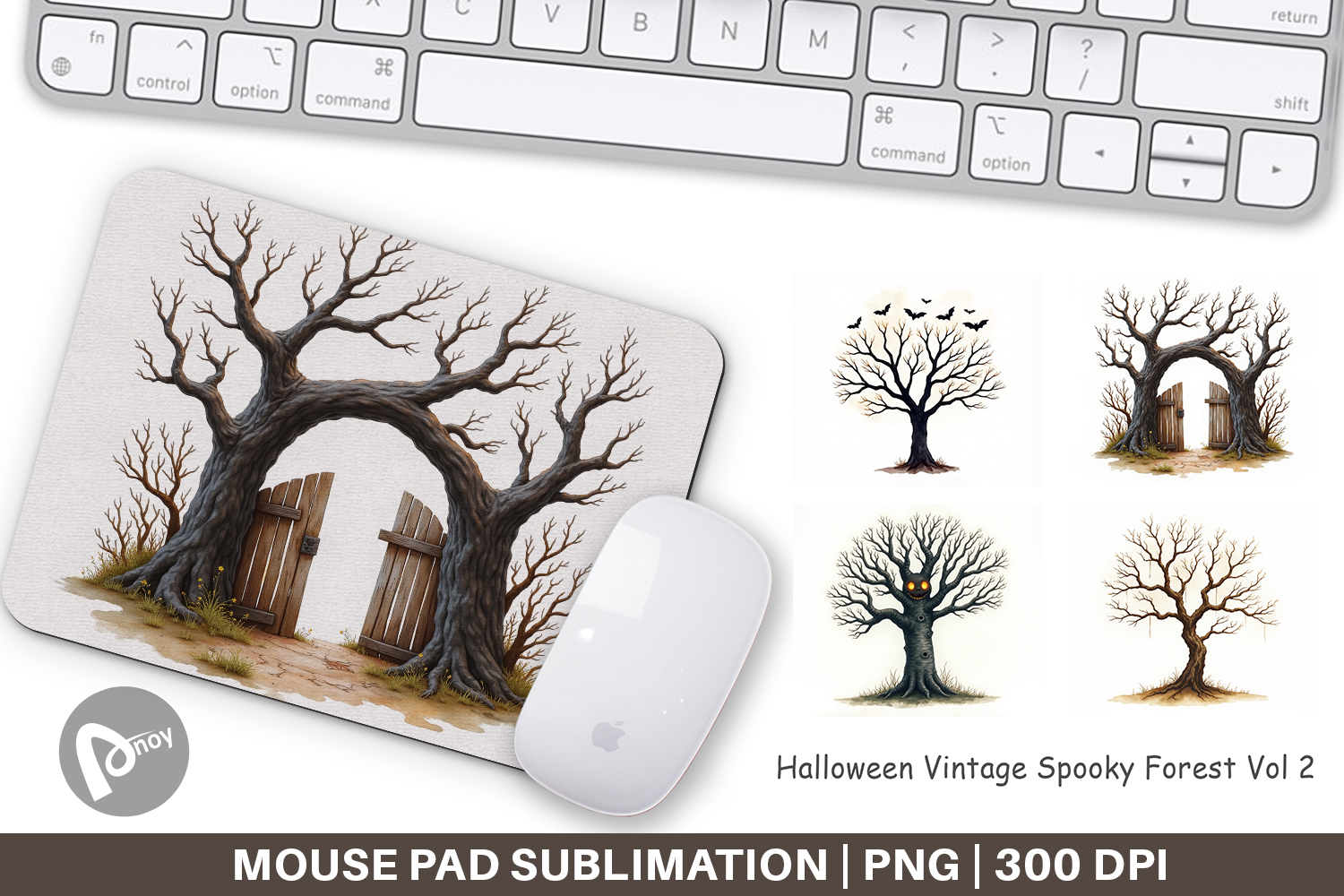 Halloween Vintage Forest Mouse Pad product image 1