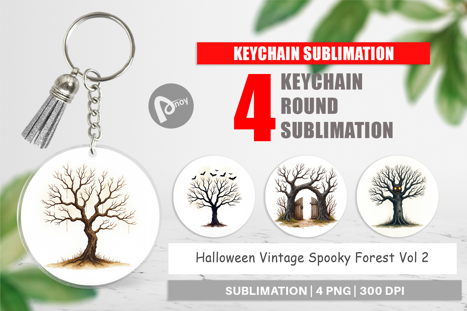 Halloween Vintage Forest Keychain product image 1