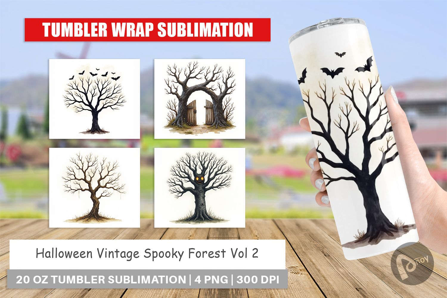 Halloween Vintage Forest Tumbler product image 1