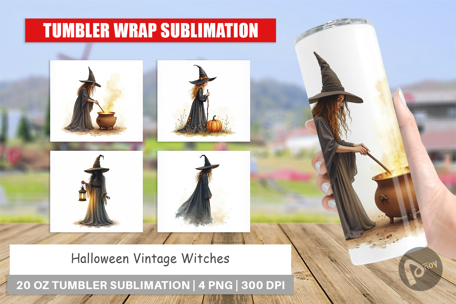Halloween Vintage Witches Tumbler product image 1