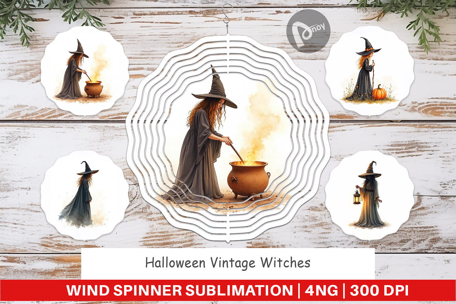 Halloween Vintage Witches Wind Spinner product image 1