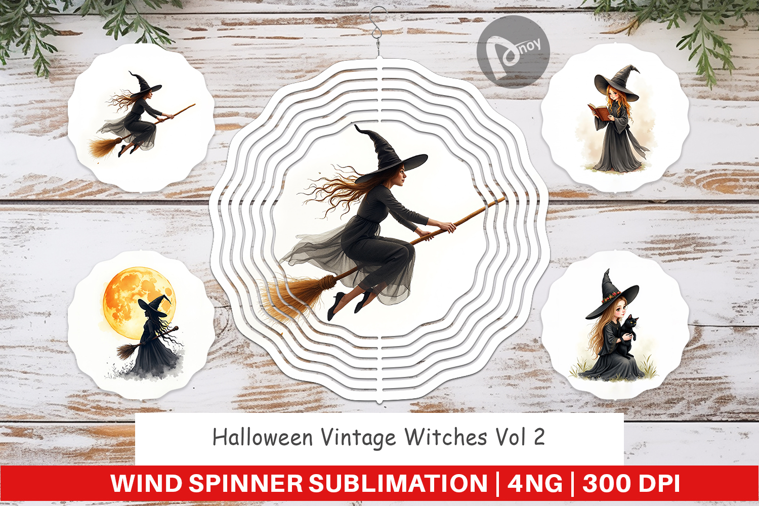 Halloween Vintage Witches Wind Spinner product image 1