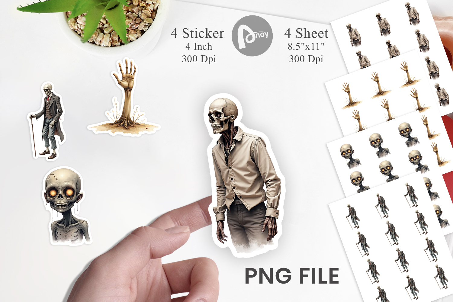 Halloween Vintage Zombies Sticker product image 1