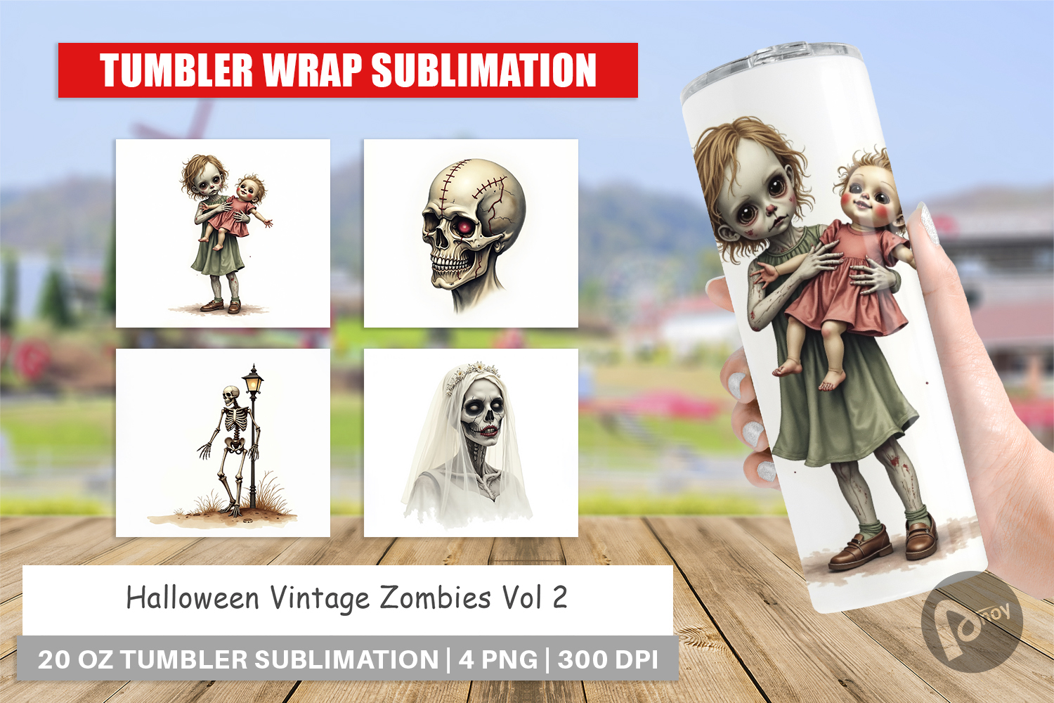 Halloween Vintage Zombies Tumbler product image 1