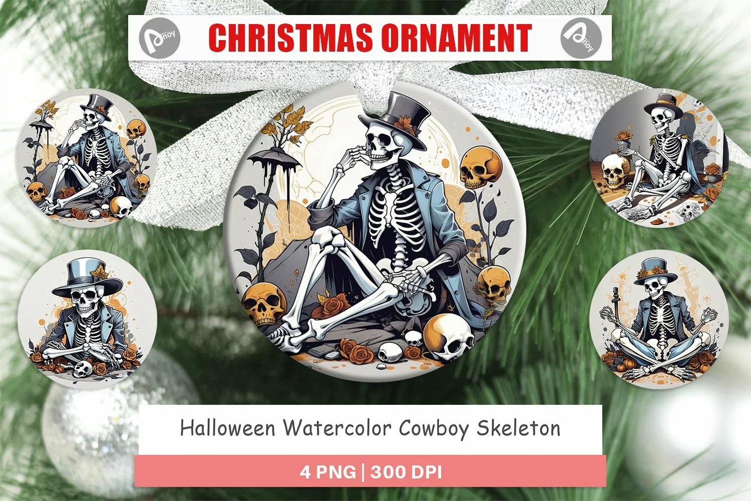 Christmas Ornaments Cowboy Skeleton product image 1