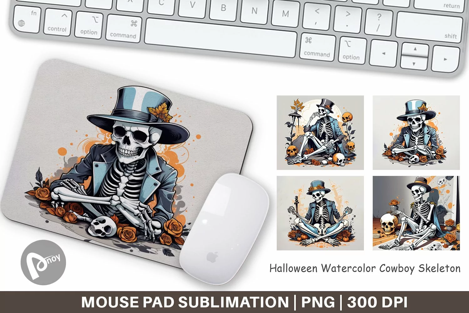 Mouse Pad Cowboy Skeleton product image 1