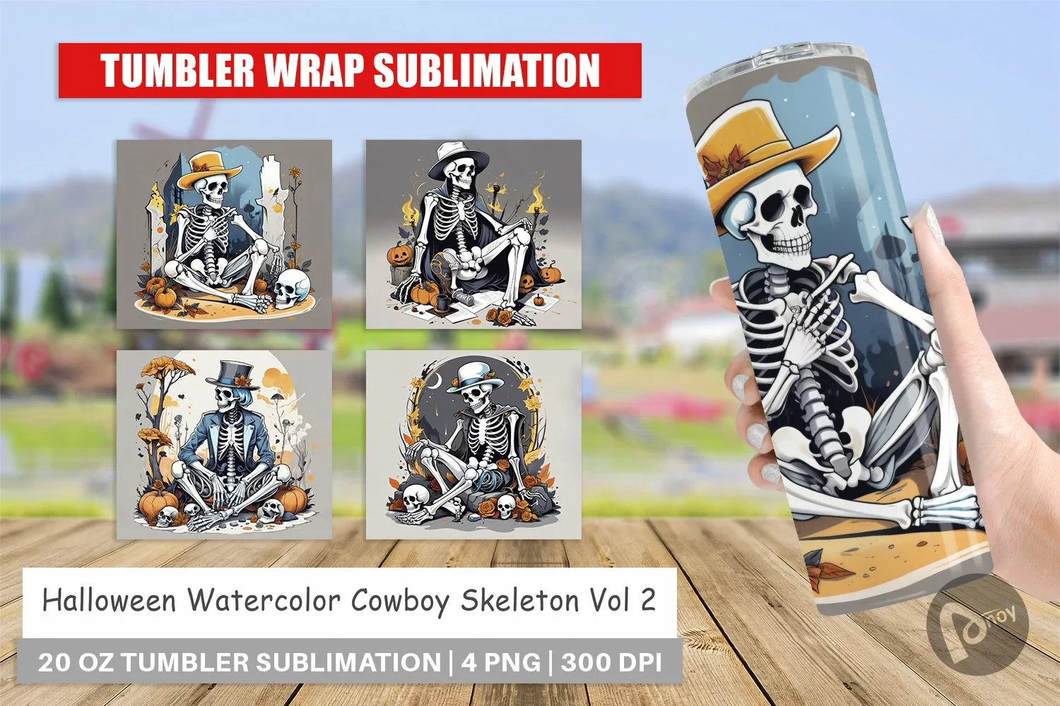 Tumbler Wrap Cowboy Skeleton product image 1