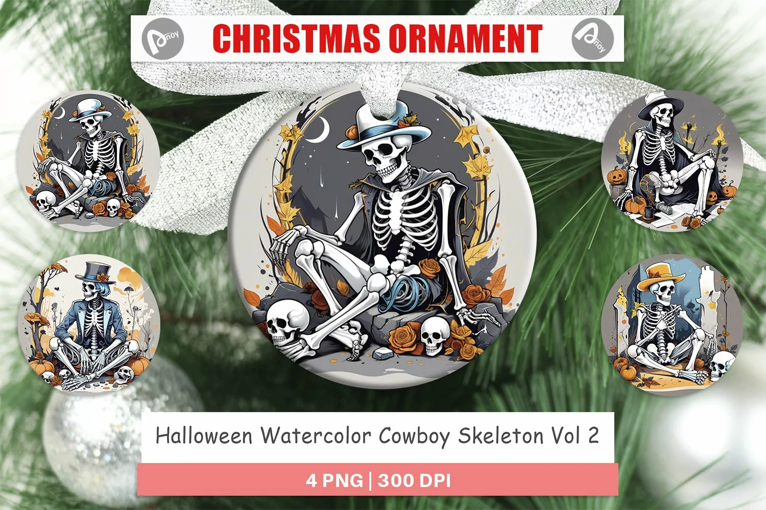 Christmas Ornaments Cowboy Skeleton product image 1