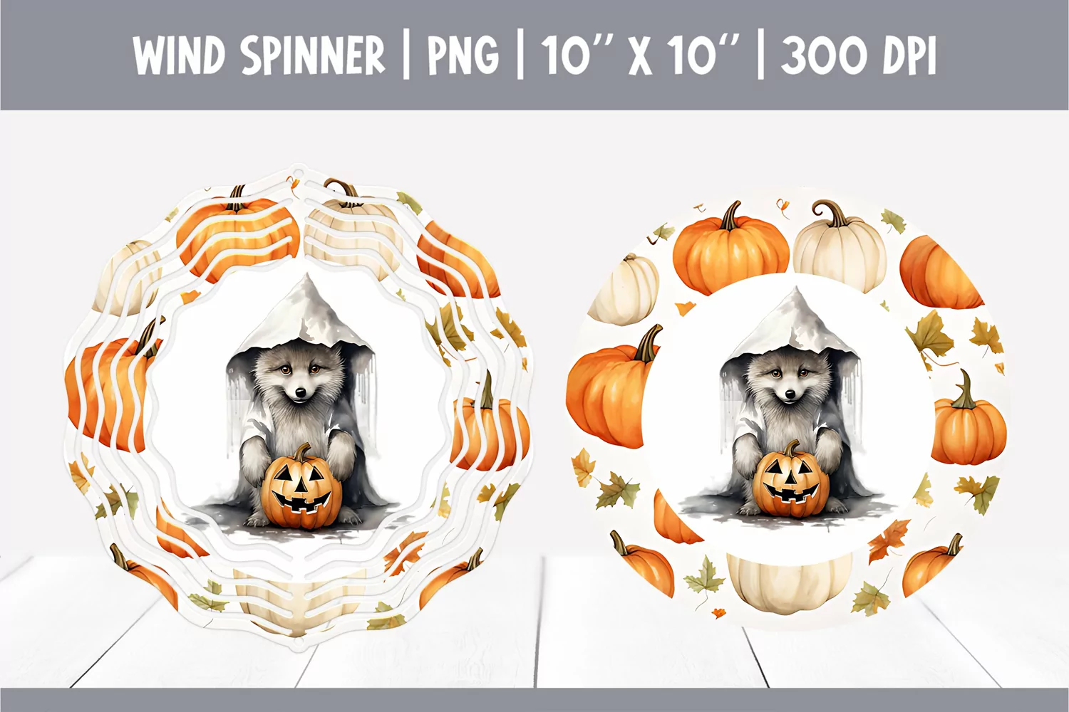 Halloween Watercolor Wind Spinner Sublimation | wearwolf product image 1