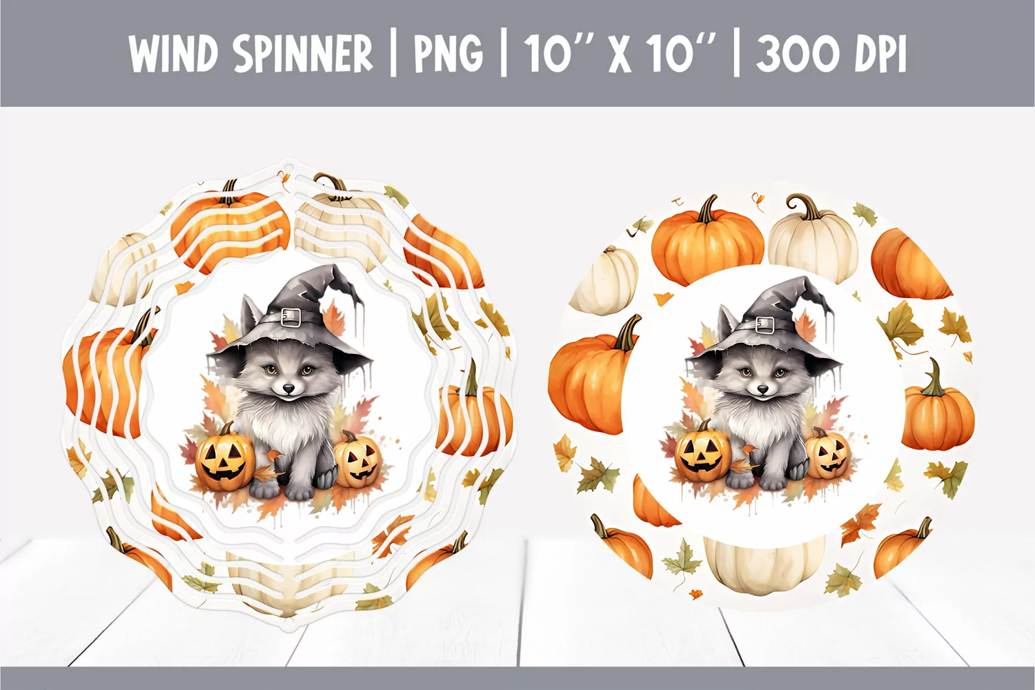 Halloween Watercolor Wind Spinner Sublimation | wearwolf product image 1