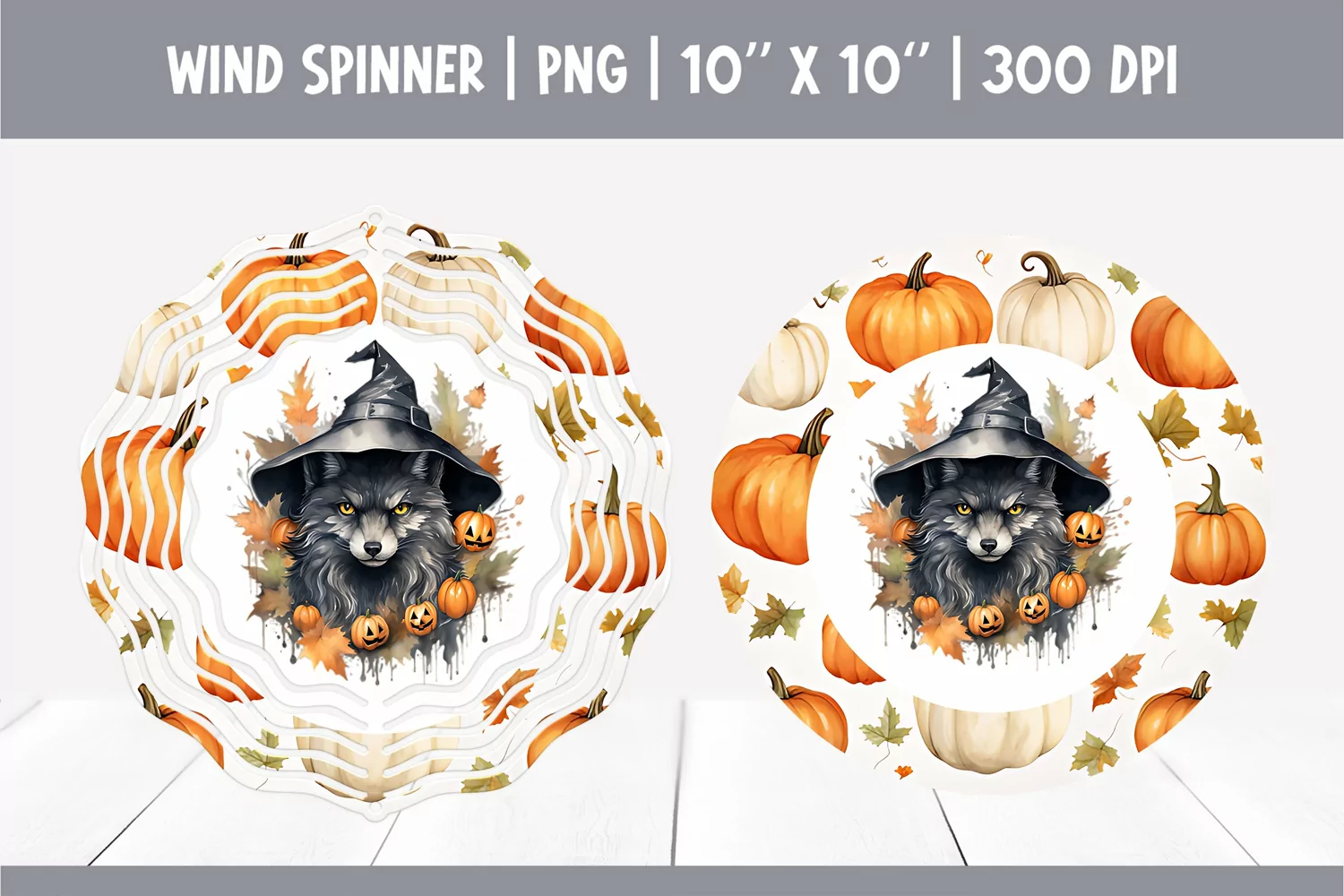 Halloween Watercolor Wind Spinner Sublimation | wearwolf product image 1
