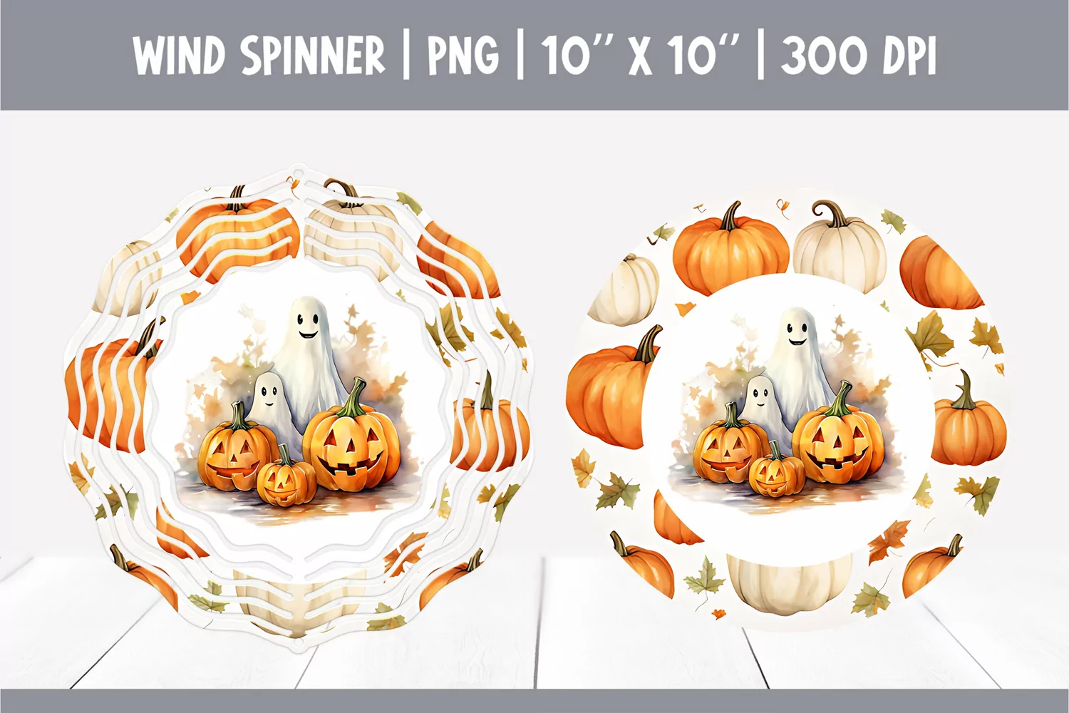 Halloween Watercolor Wind Spinner Sublimation | Cute Ghost product image 1