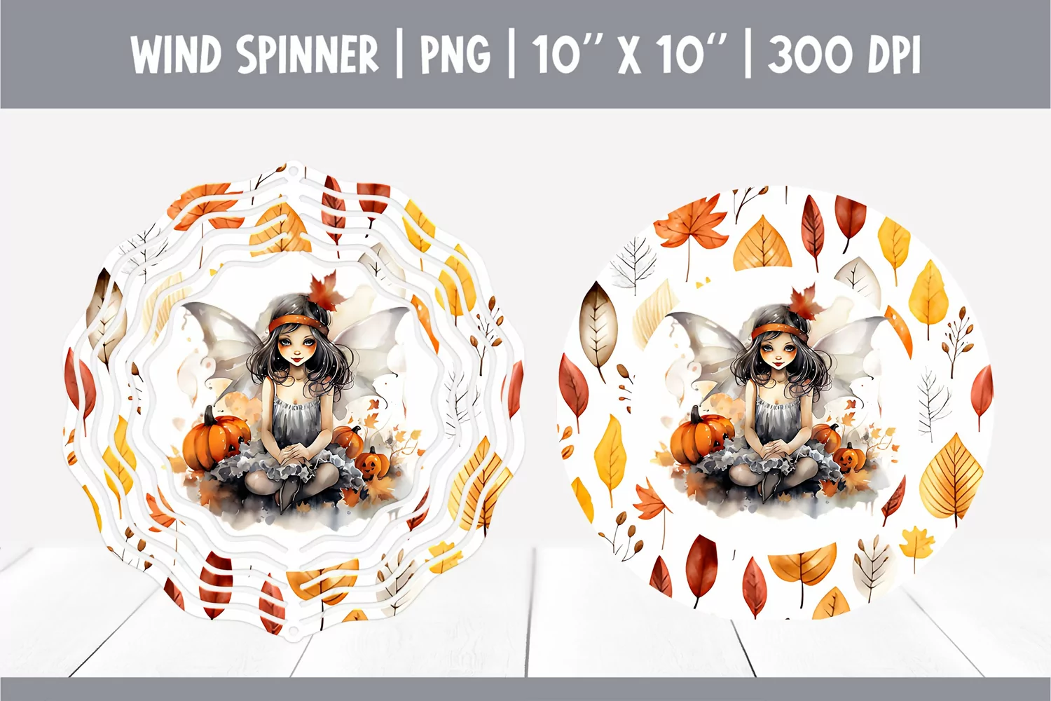 Halloween Watercolor Wind Spinner Sublimation Fairy product image 1