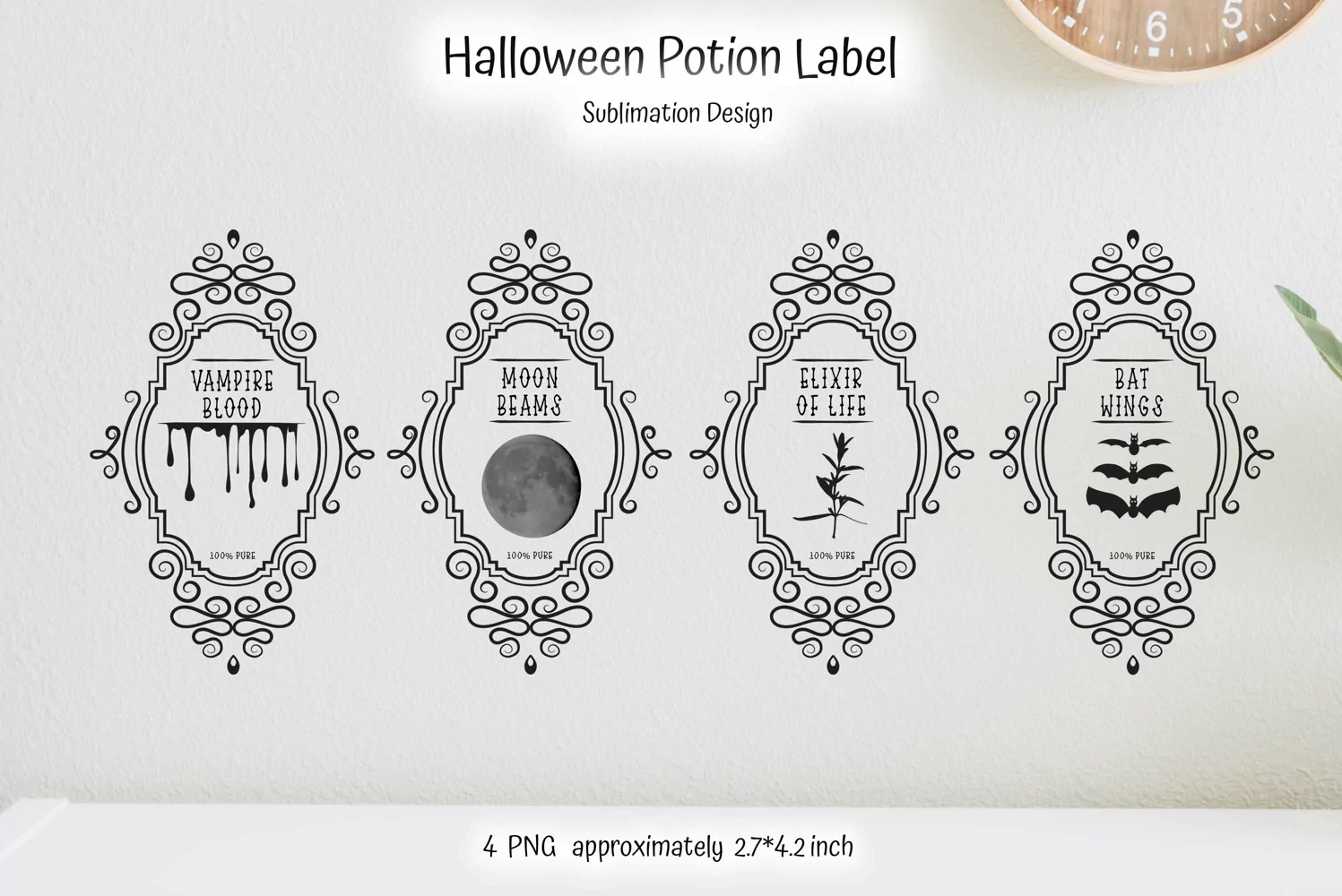 halloween witches potion labels sublimation design for 16oz glass can design