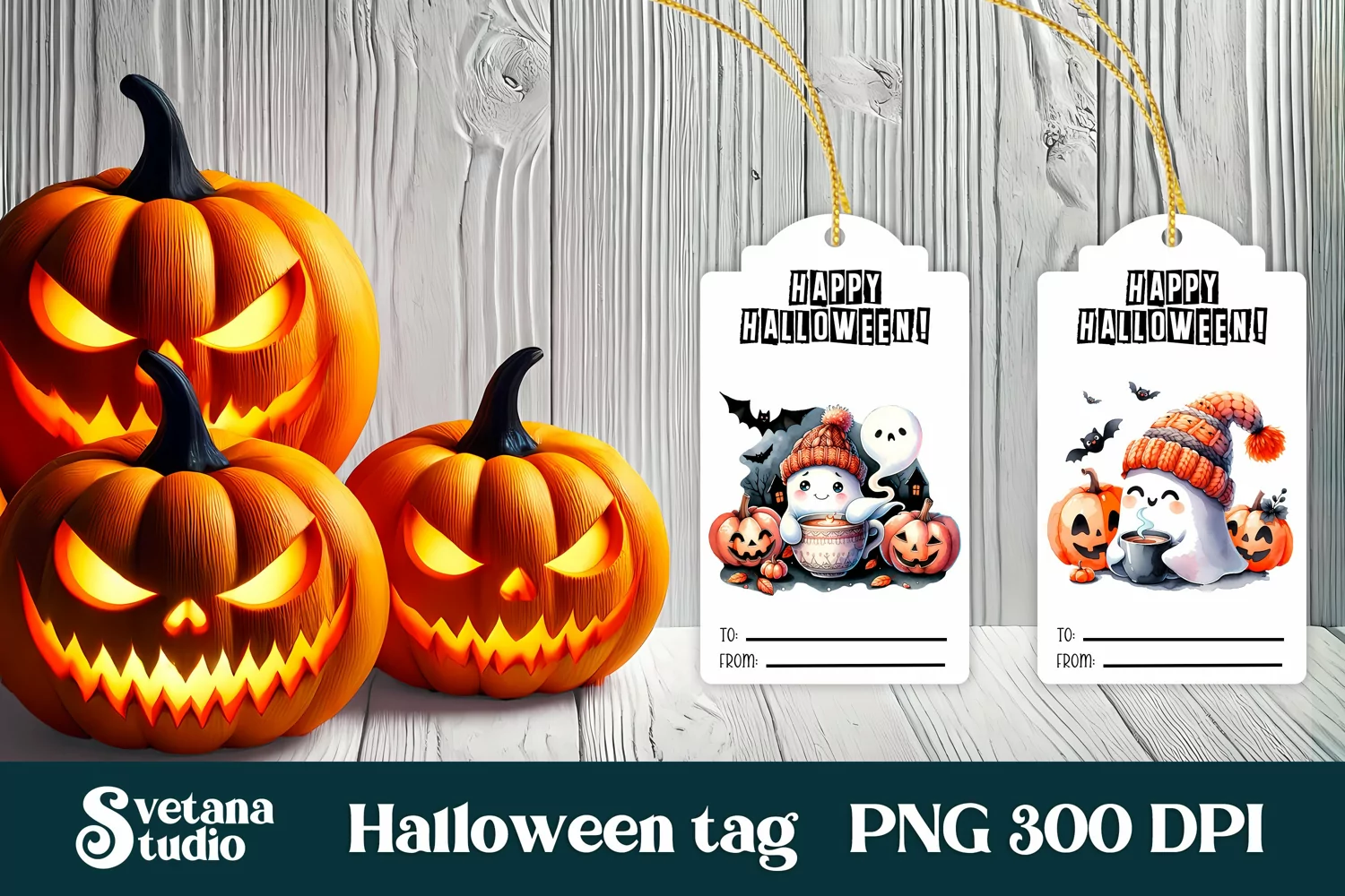 Halloween tags printable | Halloween ghost gift tag product image 1