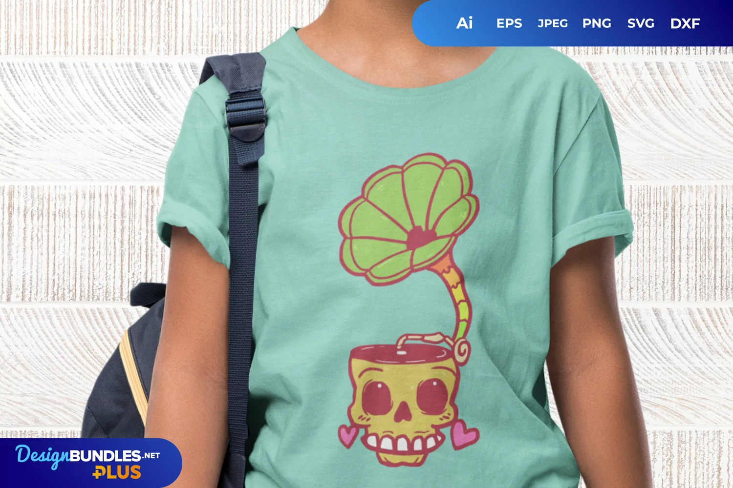 Skull Gramophone Hand Drawn SVG product image 1