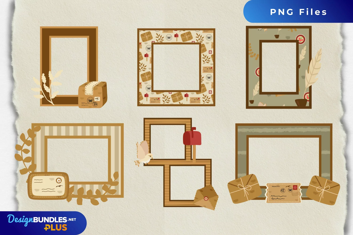 Scrapbooking Vintage Hand Drawn Mail Frames Set product image 1