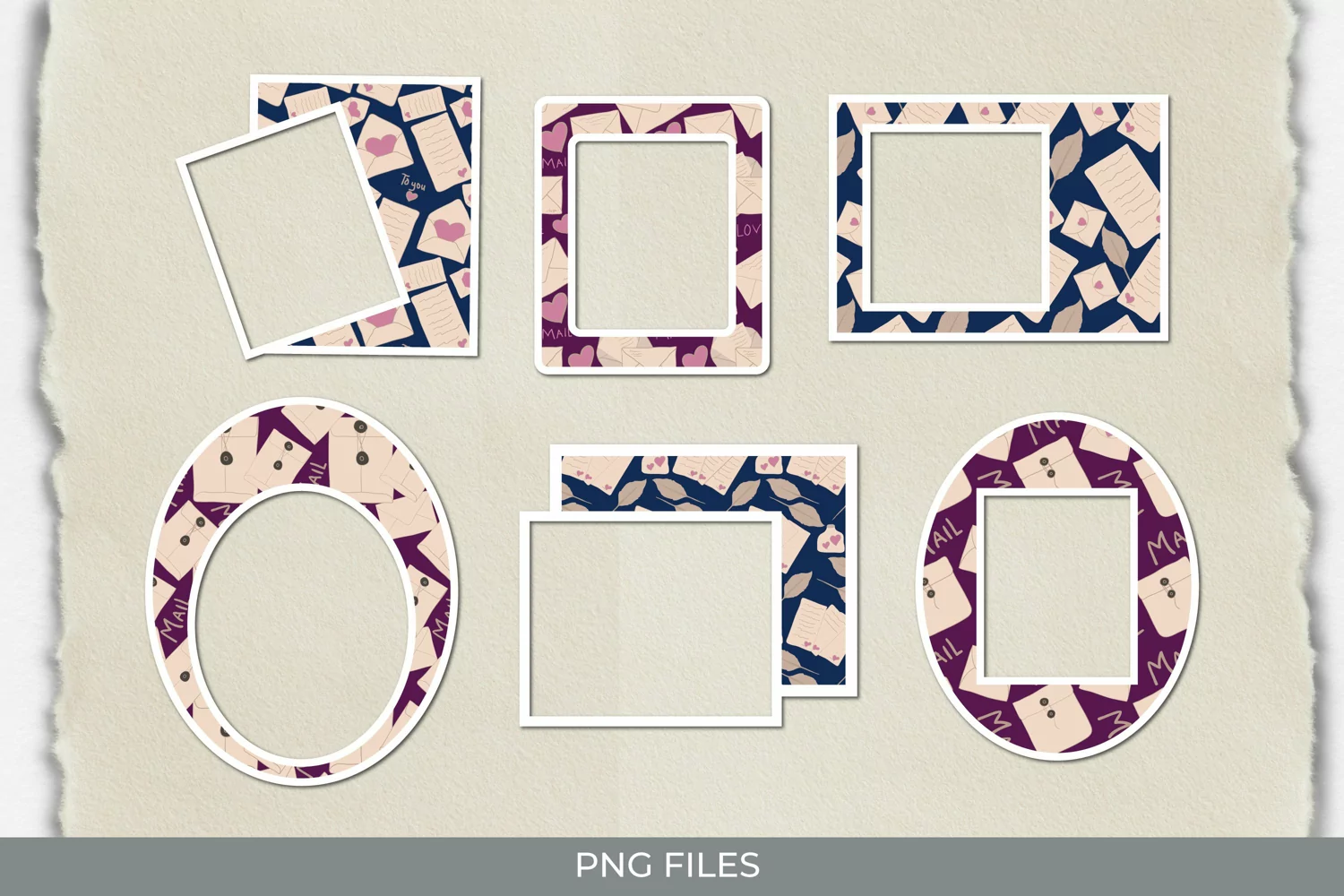 Mail with Vintage Color Seamless pattern Frames product image 1