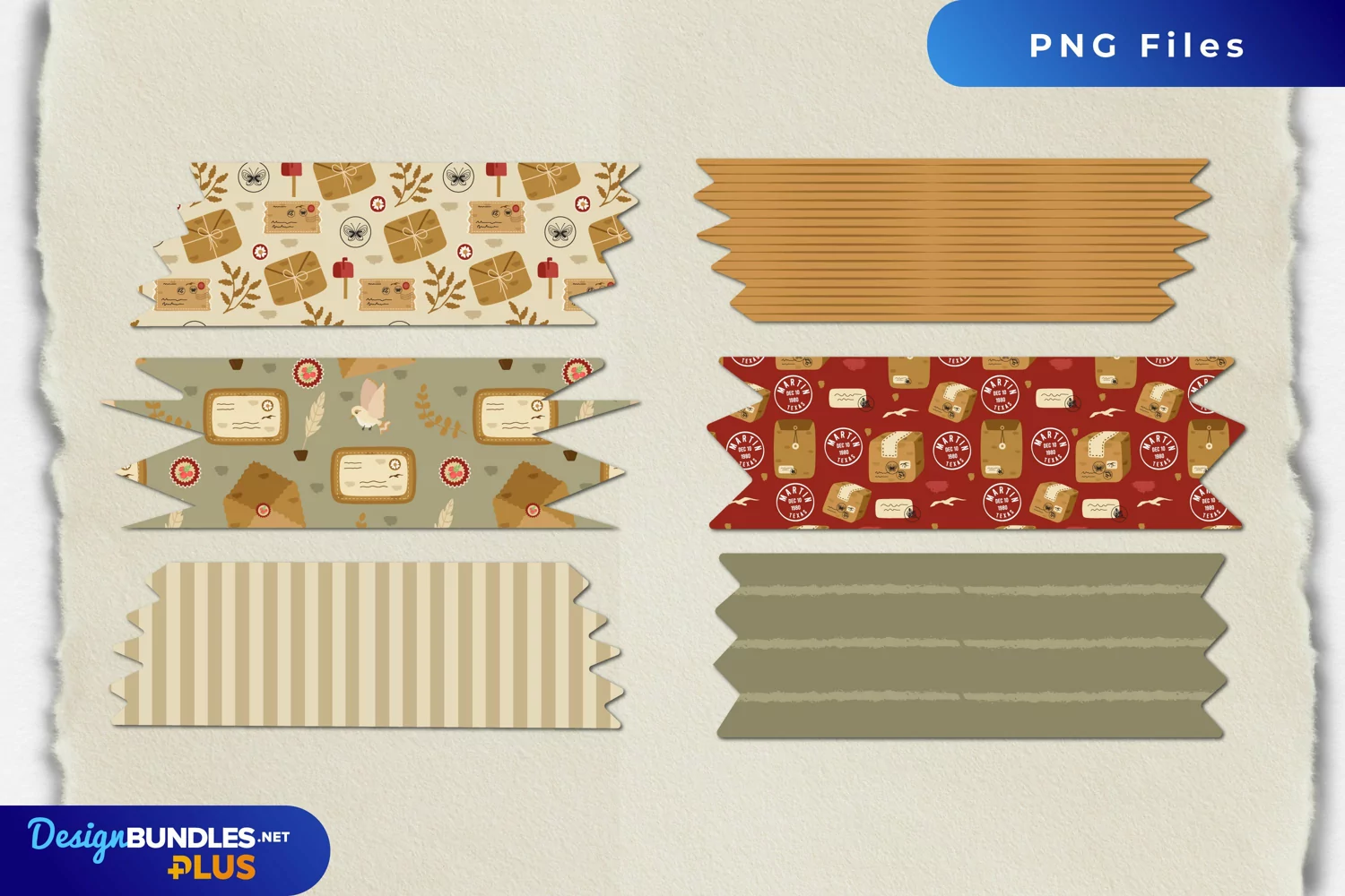 Vintage Hand Drawn Mail Seamless Patterned Tape product image 1