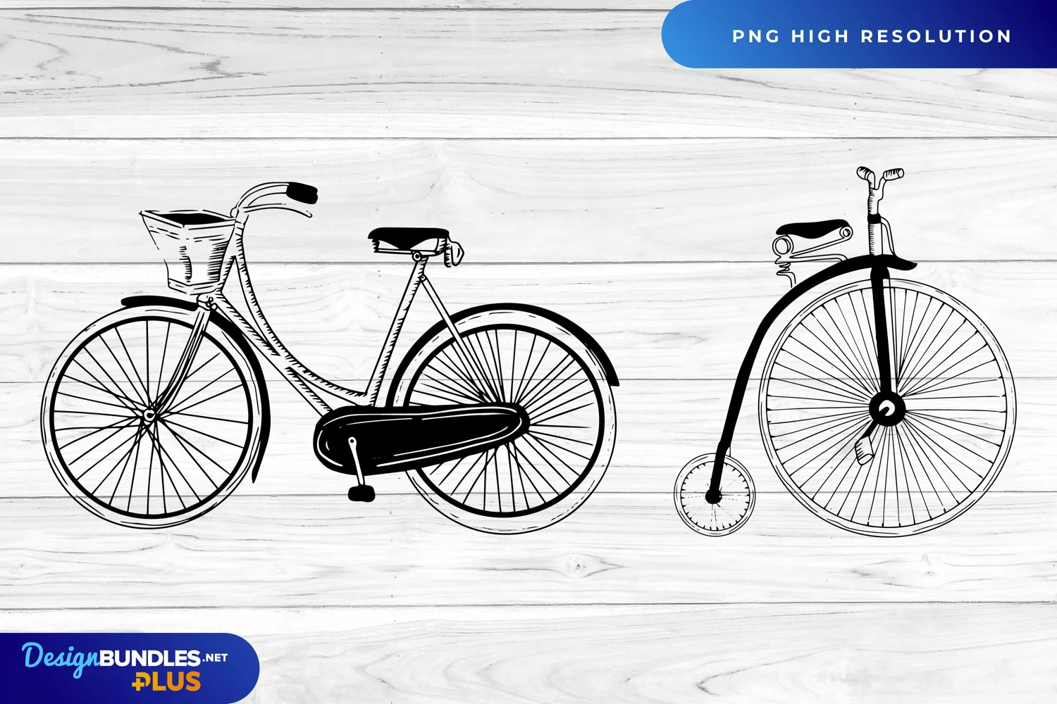 Hand Drawn Vintage Bike Clipart product image 1