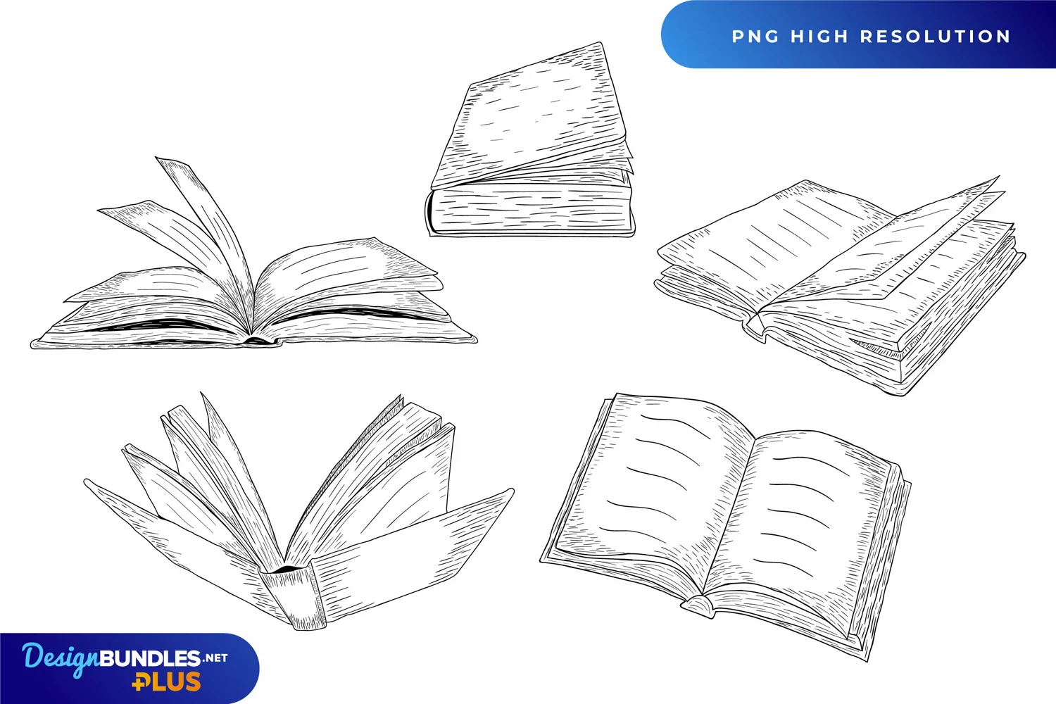 Hand Drawn Vintage Book Clipart product image 1