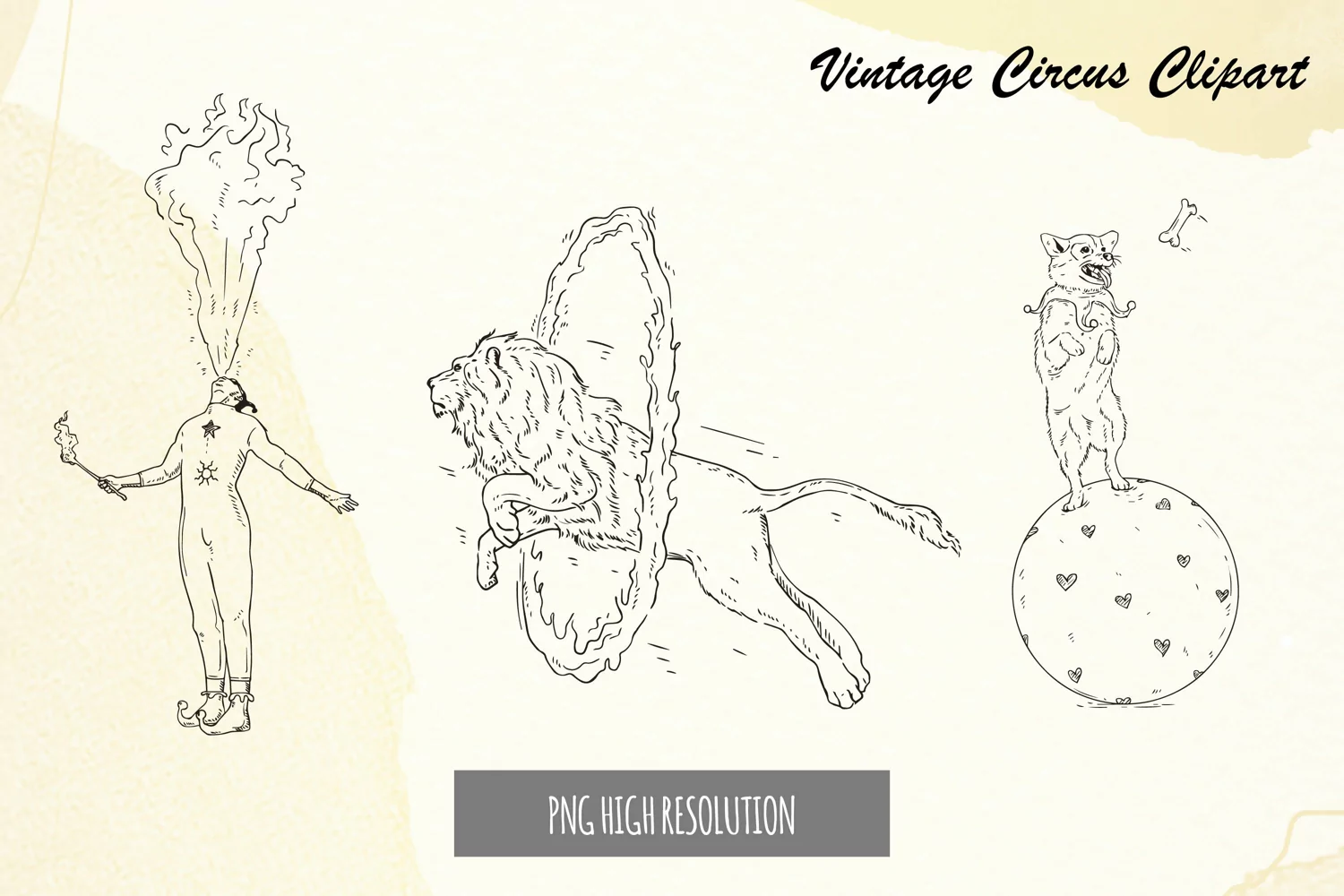 Hand Drawn Vintage Circus Clipart product image 1