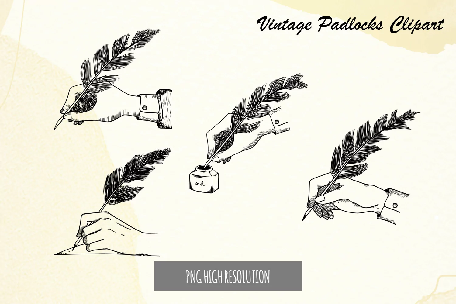 Hand Drawn Hand Writing Quill Feather product image 1